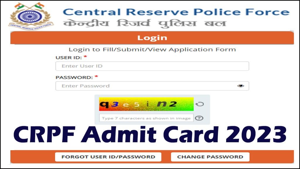 CRPF SI And ASI Admit Card 2023 , CRPF Signal Staff Admit Card 2023