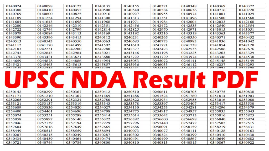 UPSC NDA Result 2023