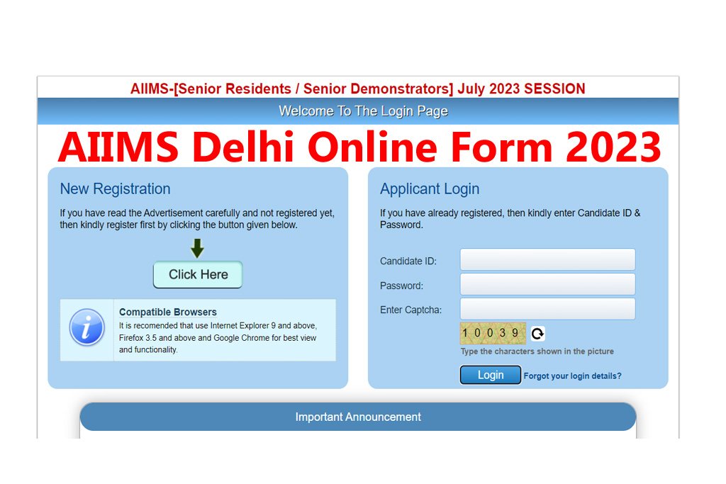 AIIMS Delhi Senior Resident And Demonstrator Recruitment 2023