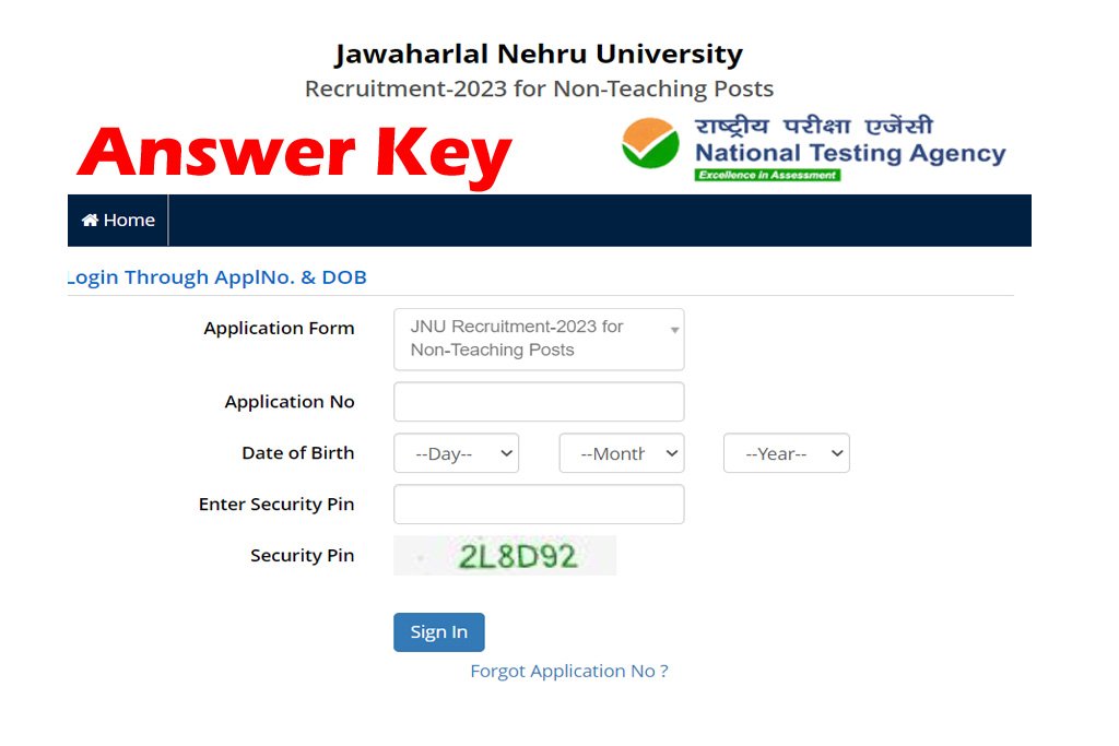 JNU Non Teaching Answer Key 2023