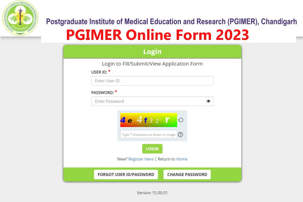 PGIMER Chandigarh Online Form 2023