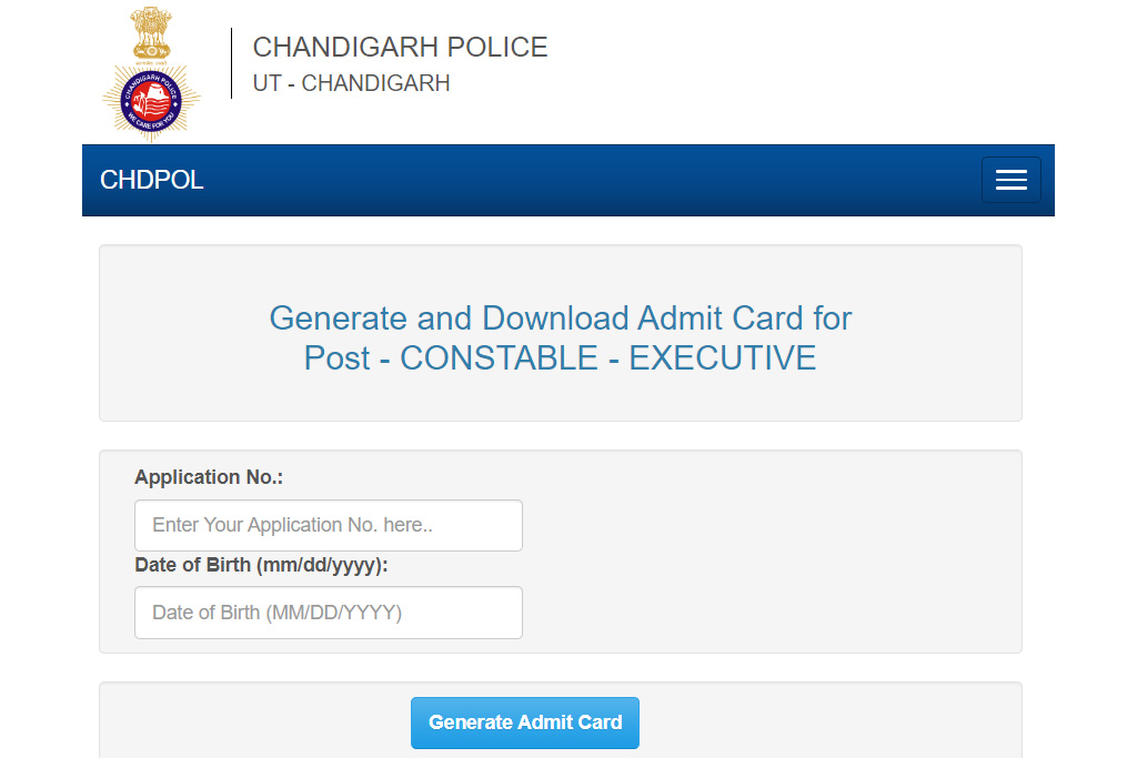 Chandigarh Police Constable Admit Card 2023