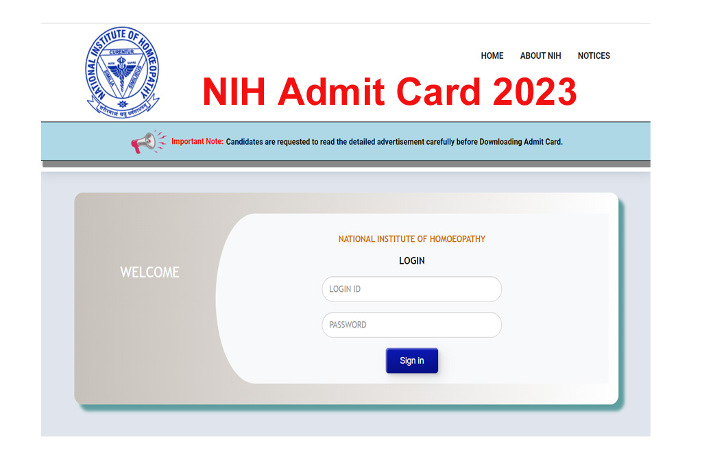 NIH Admit Card 2023 MTS And LDC