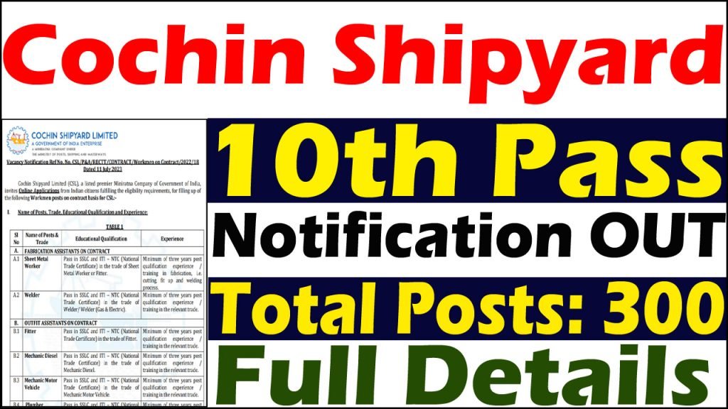 Cochin Shipyard Recruitment 2023