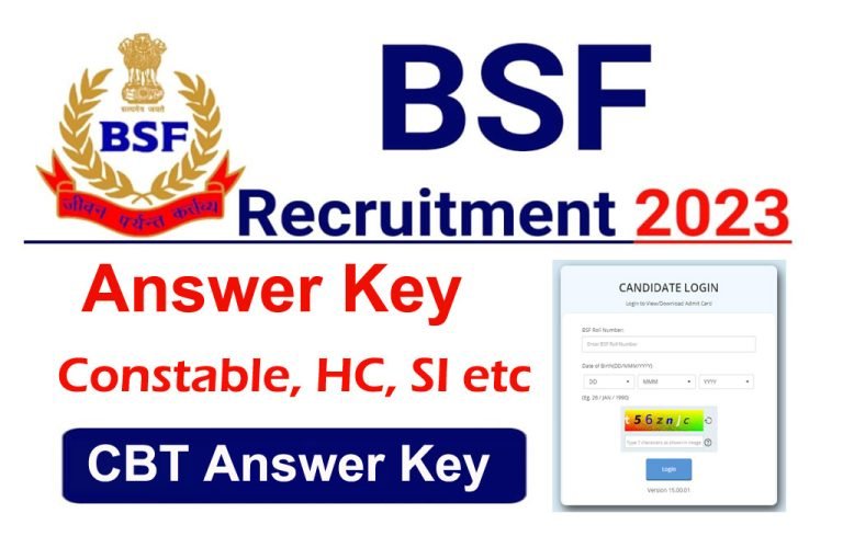 BSF Various Post Answer Key 2023 (Out) Exam Key Group B & C Objections ...