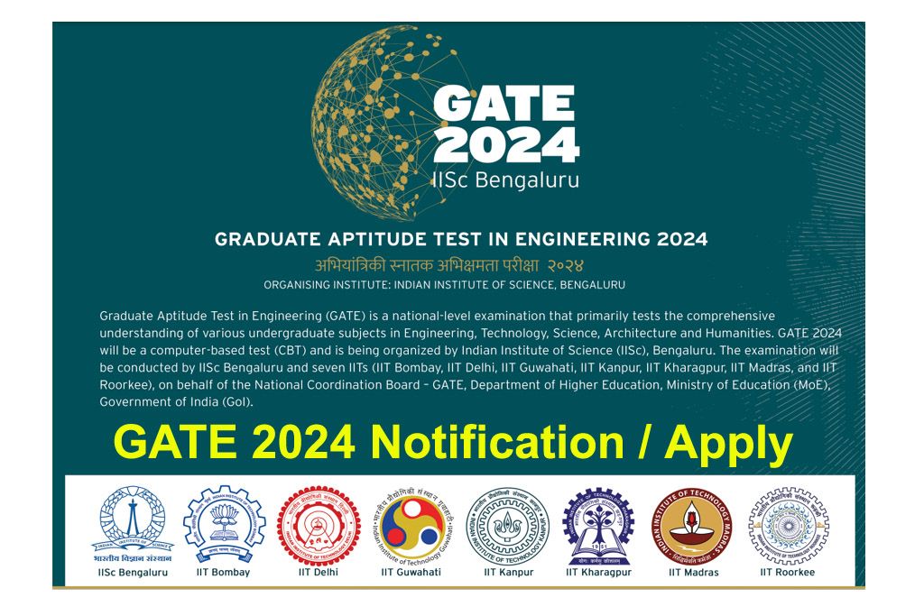 GATE 2024 Notification Registration, Apply Online Form gate2024.iisc.ac.in