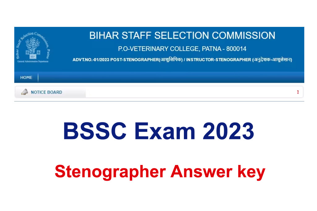 BSSC Stenographer Answer key 2023