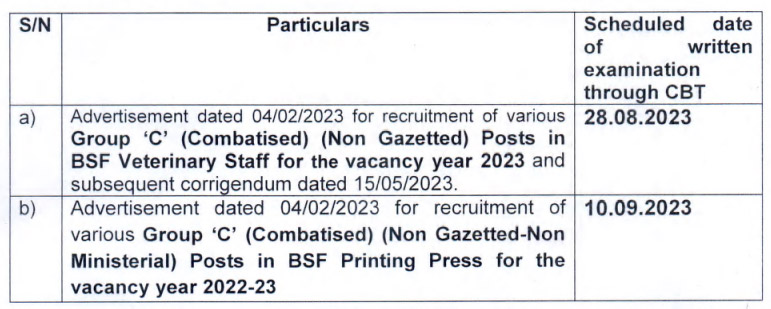 BSF Admit Card 2023