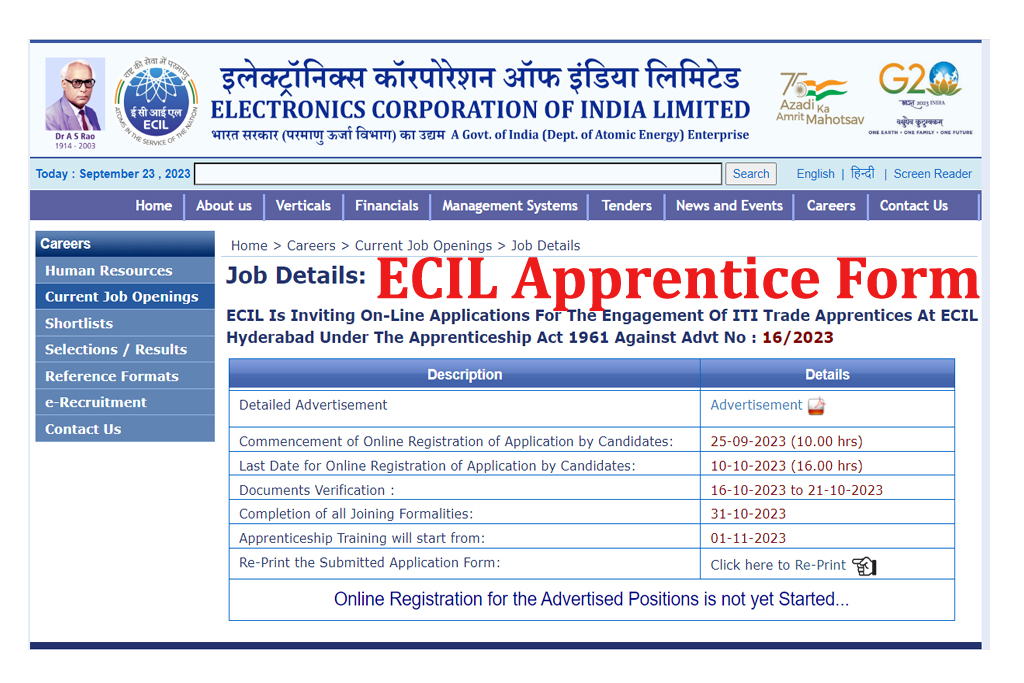ECIL Apprentice Recruitment 2023