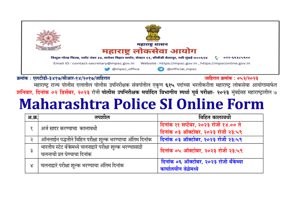 Maharashtra Police SI Recruitment 2023