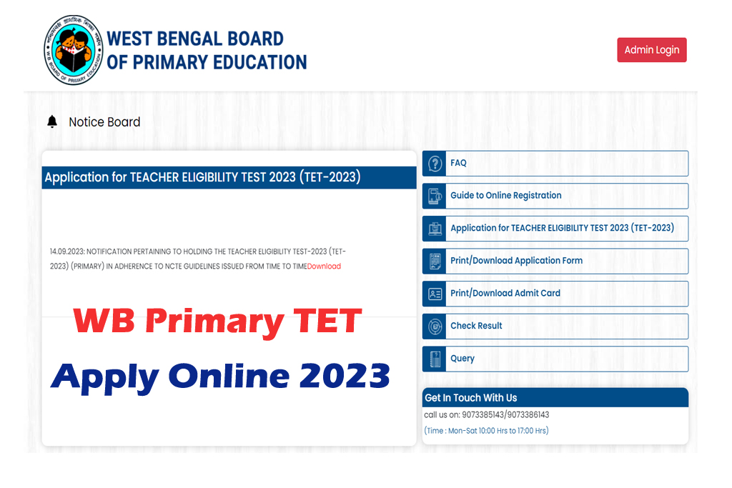 WB TET Application Form 2023 