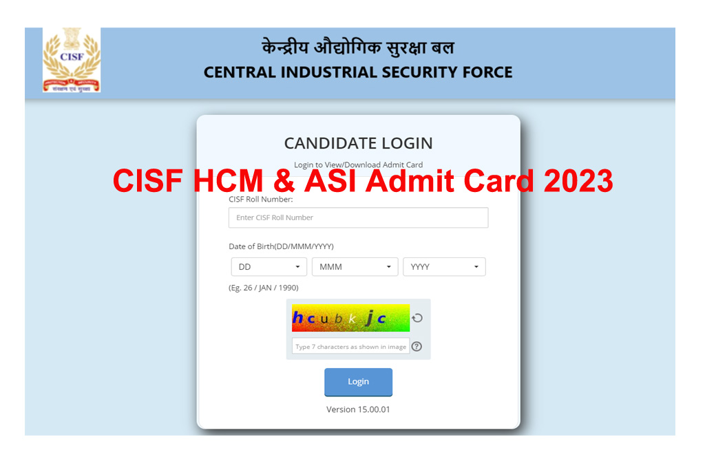 CISF HCM CBE Admit Card 2023