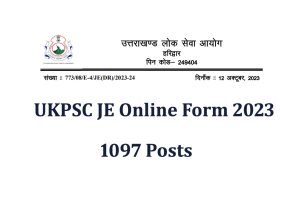 UKPSC JE Online Form 2023