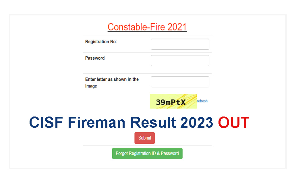 CISF Fireman Result 2023