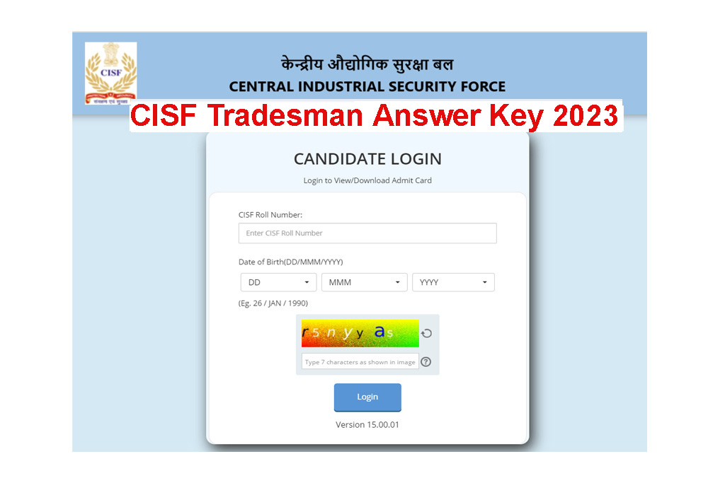 CISF Tradesman Answer Key 2023
