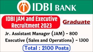 IDBI JAM And Executives Online Form 2023