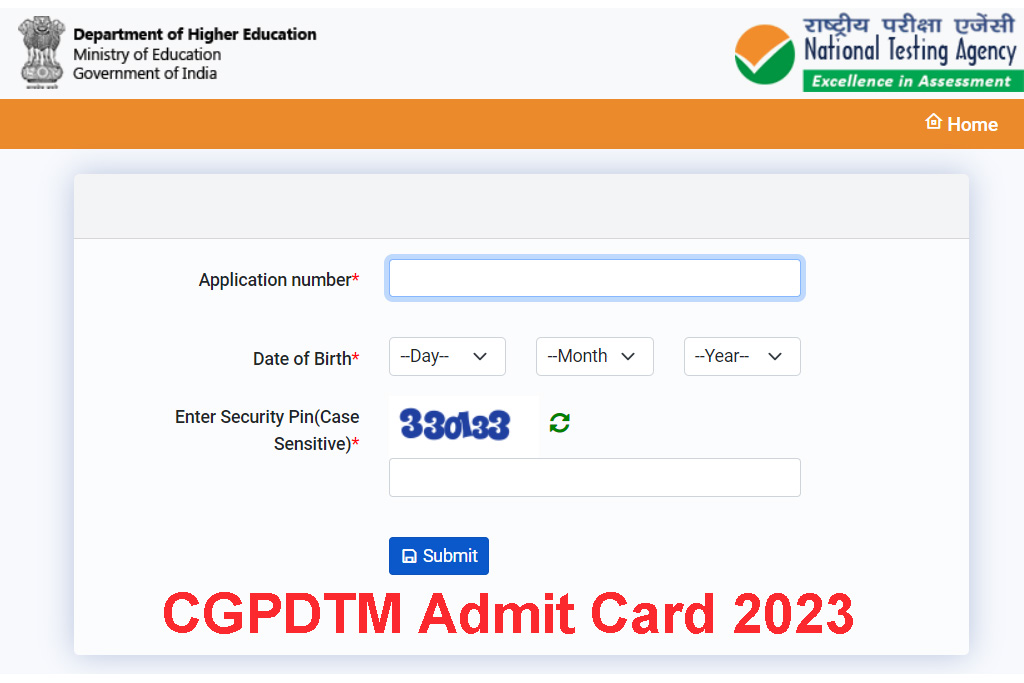 CGPDTM Admit Card 2023 Exam City