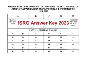 ISRO Answer Key 2023