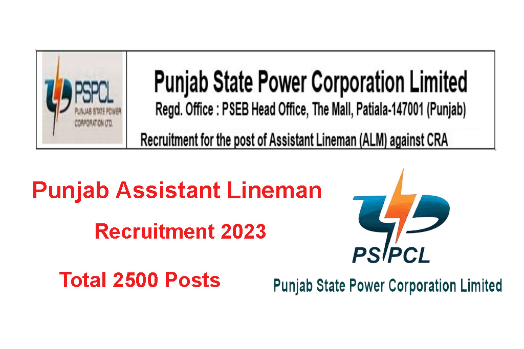PSPCL Lineman Recruitment 2023-24 Notification for 2500 Post Punjab Assistant Lineman ALM Online Form