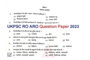UKPSC RO ARO Question Paper 2023