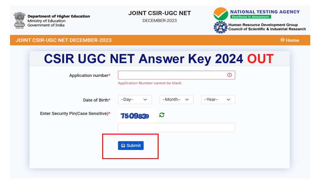 CSIR NET Answer Key 2024 