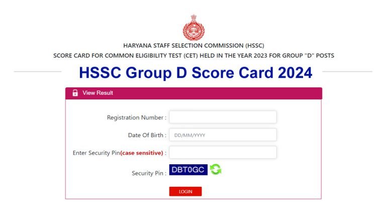 HSSC Group D Result 2024 Out, Direct Link To Download CET Score Card ...