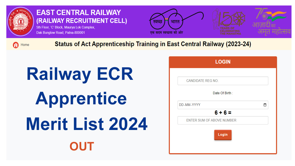 RRC ECR Apprentice Merit List 2024