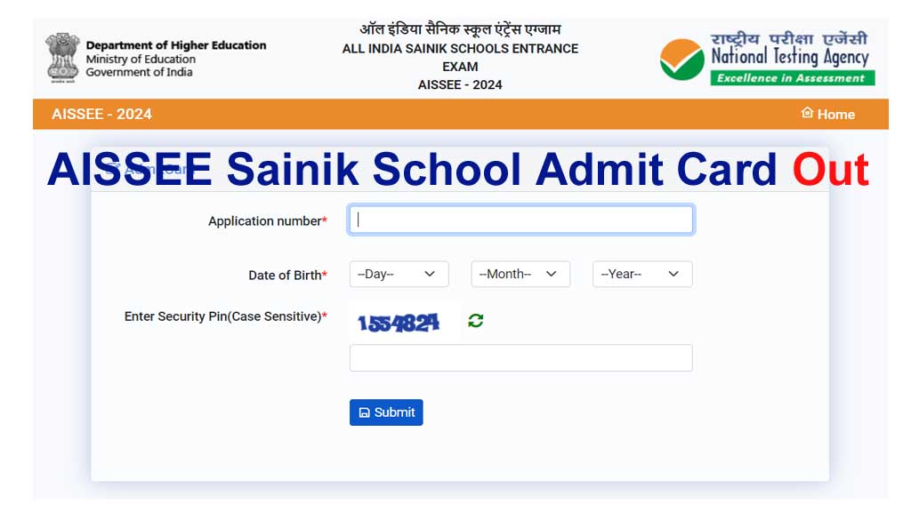 AISSEE Sainik School Admit Card 2024
