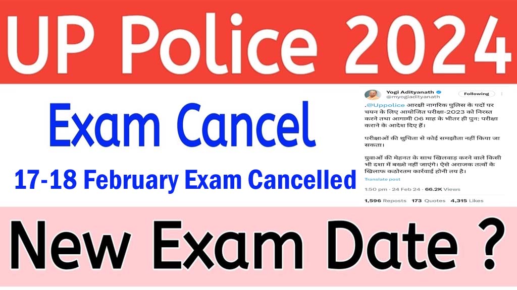 UP Police Constable Exam Cancelled 2024
