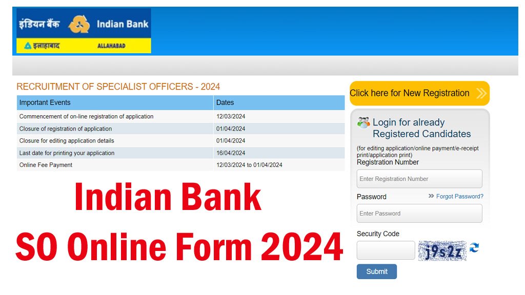 Indian Bank SO Recruitment 2024