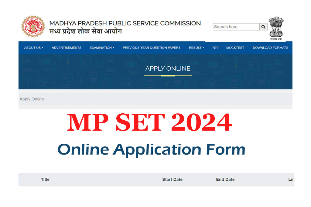 MP SET 2024 Application Form