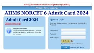 AIIMS NORCET 6 Admit Card 2024