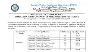 DRDO INMAS Apprentice Recruitment 2024