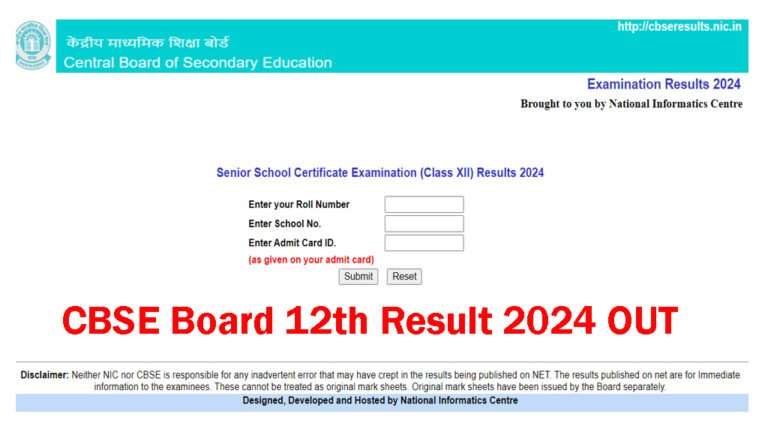 CBSE Board 12th Result 2024 OUT Live Update At Cbseresults.nic.in - All ...