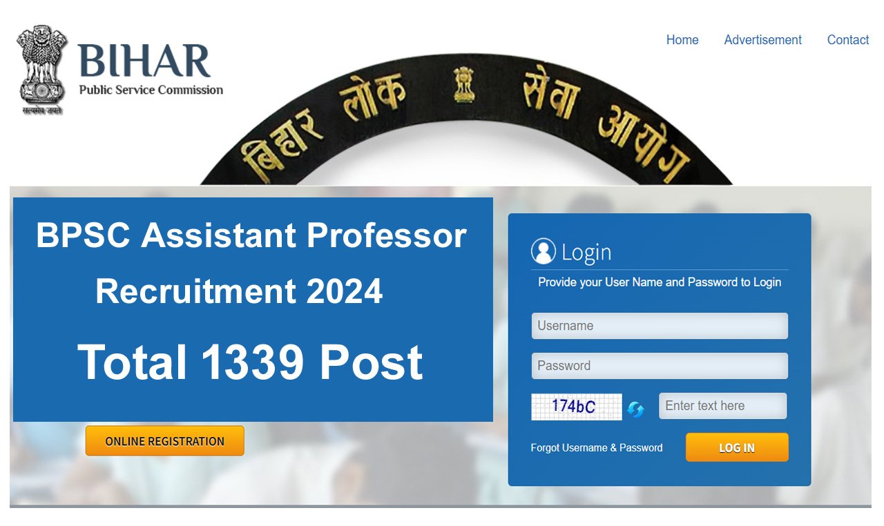 BPSC Assistant Professor Recruitment 2024 (1339)