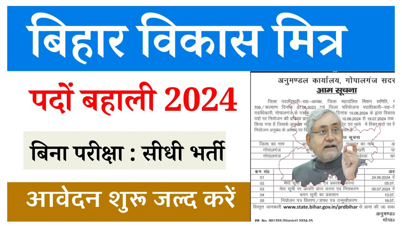 Bihar Vikas Mitra Recruitment2024