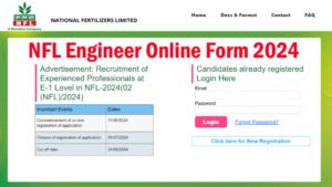 NFL Engineer Online Form 2024