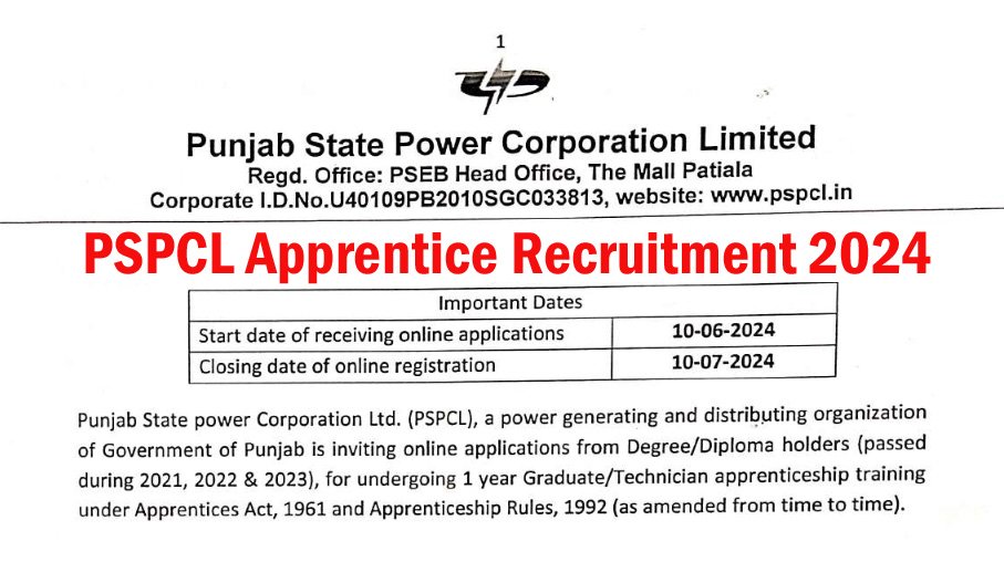 PSPCL Apprentice Recruitment 2024