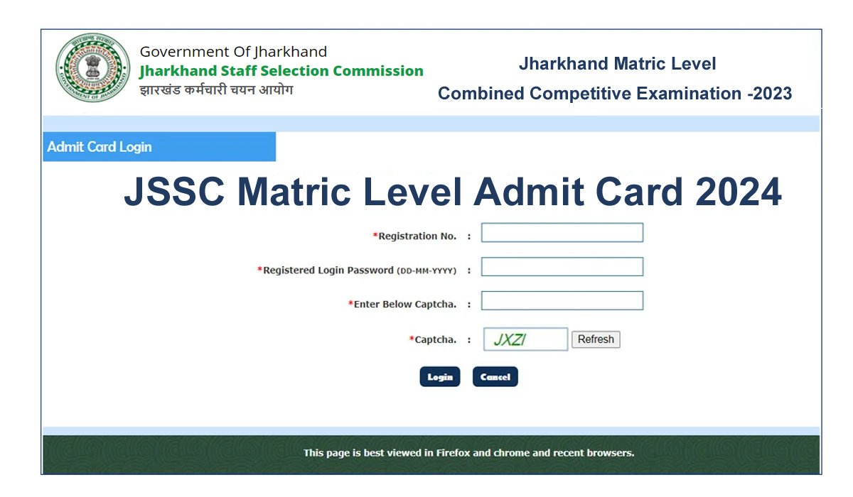JSSC Matric Level Admit Card 2024