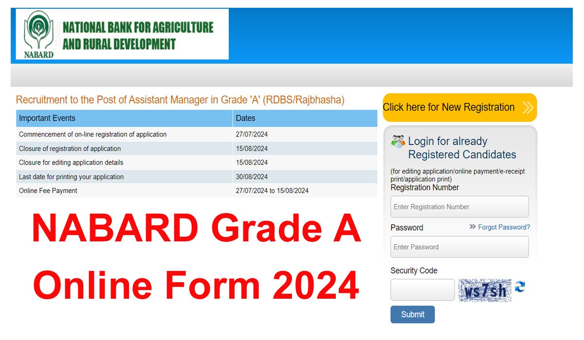 NABARD Grade A Online Form 2024