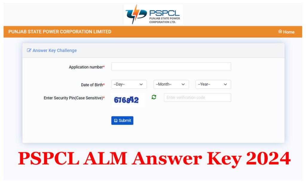 PSPCL ALM Answer Key 2024 