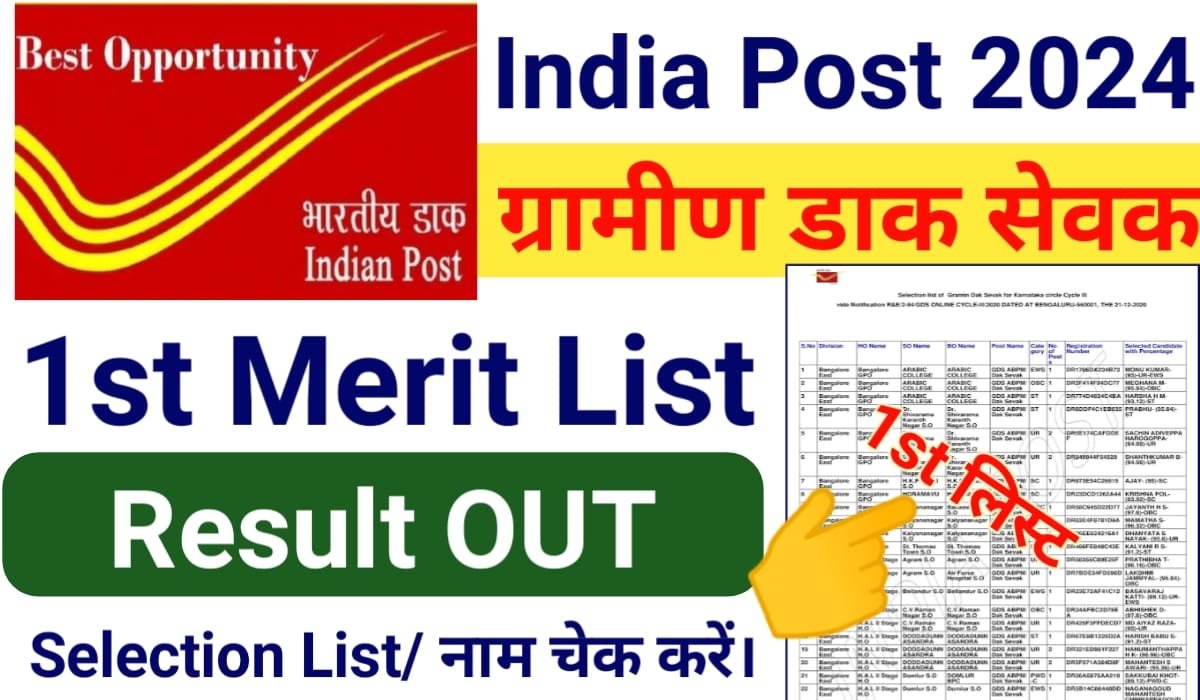 India Post GDS Merit List 2024