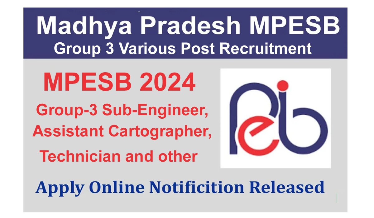 MP ESB Group 3 Various Post Recruitment 2024