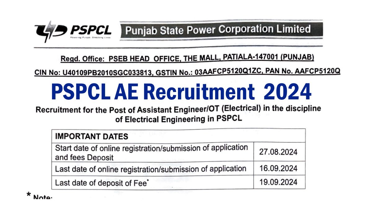 PSPCL AE Recruitment through GATE 2024