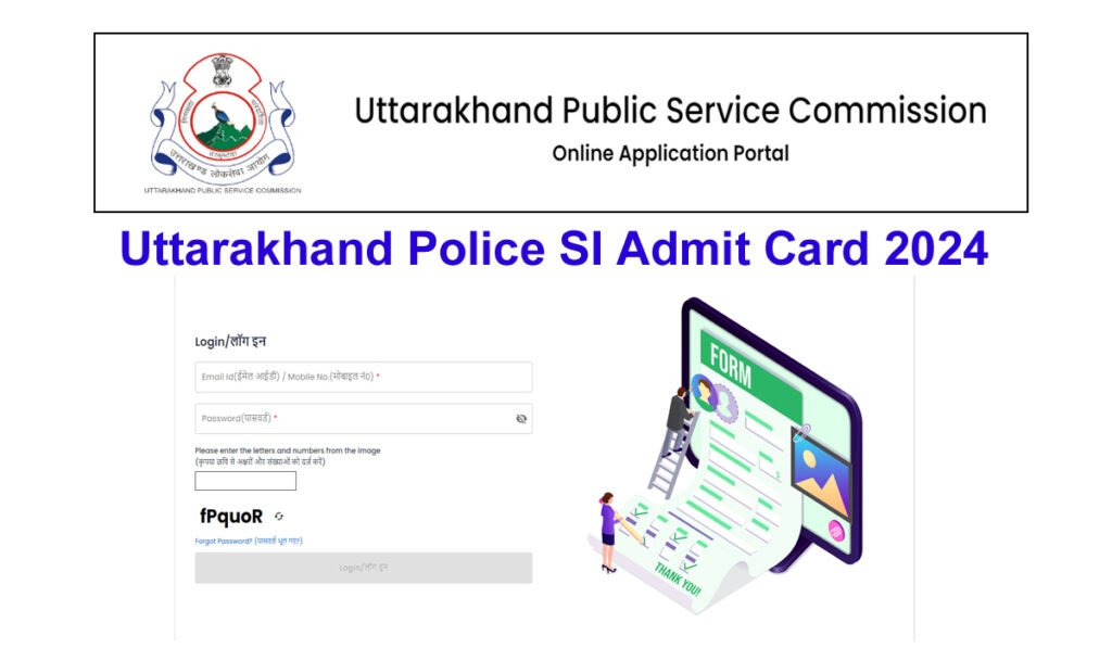 Uttarakhand Police SI Admit Card 2024