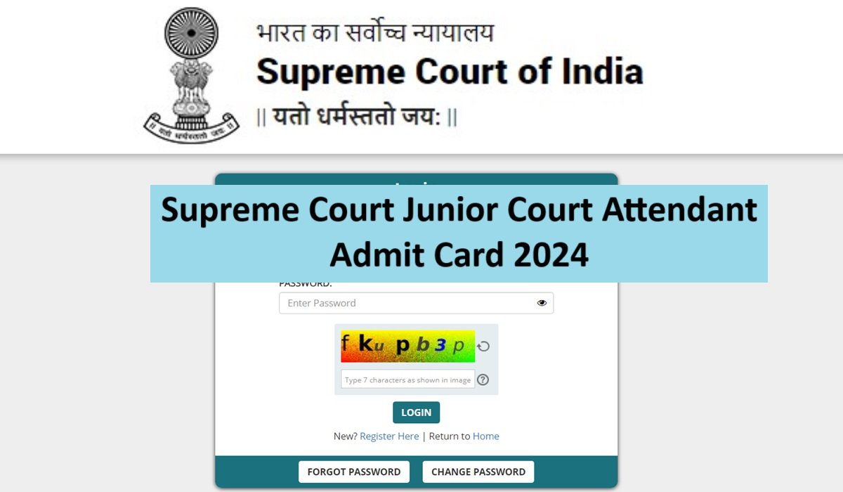 Supreme Court Junior Court Attendant Admit Card 2024