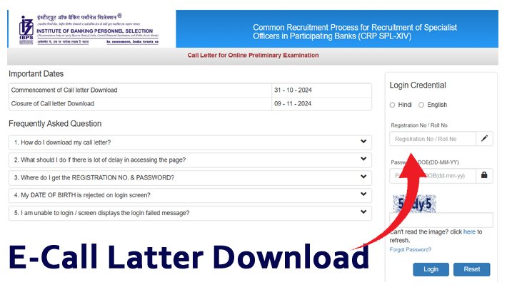 IBPS Specialist Officer Admit Card 2024