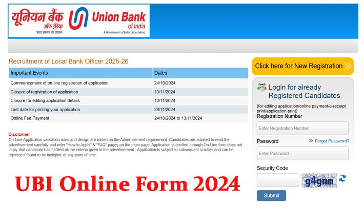 Union Bank of India LBO Recruitment 2024