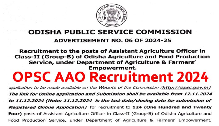 OPSC Assistant Agriculture Officer Recruitment 2024