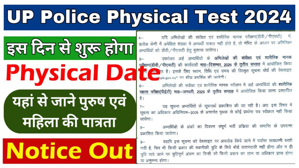 UPPRPB UP Police Constable Physical Date 2024